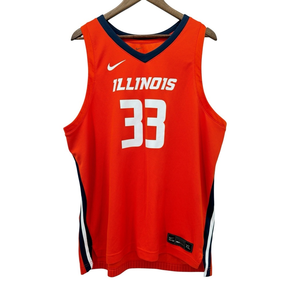 Nike Elite Illinois Fighting Illini Hawkins #33 Basketball Jersey Men XL  DriFit